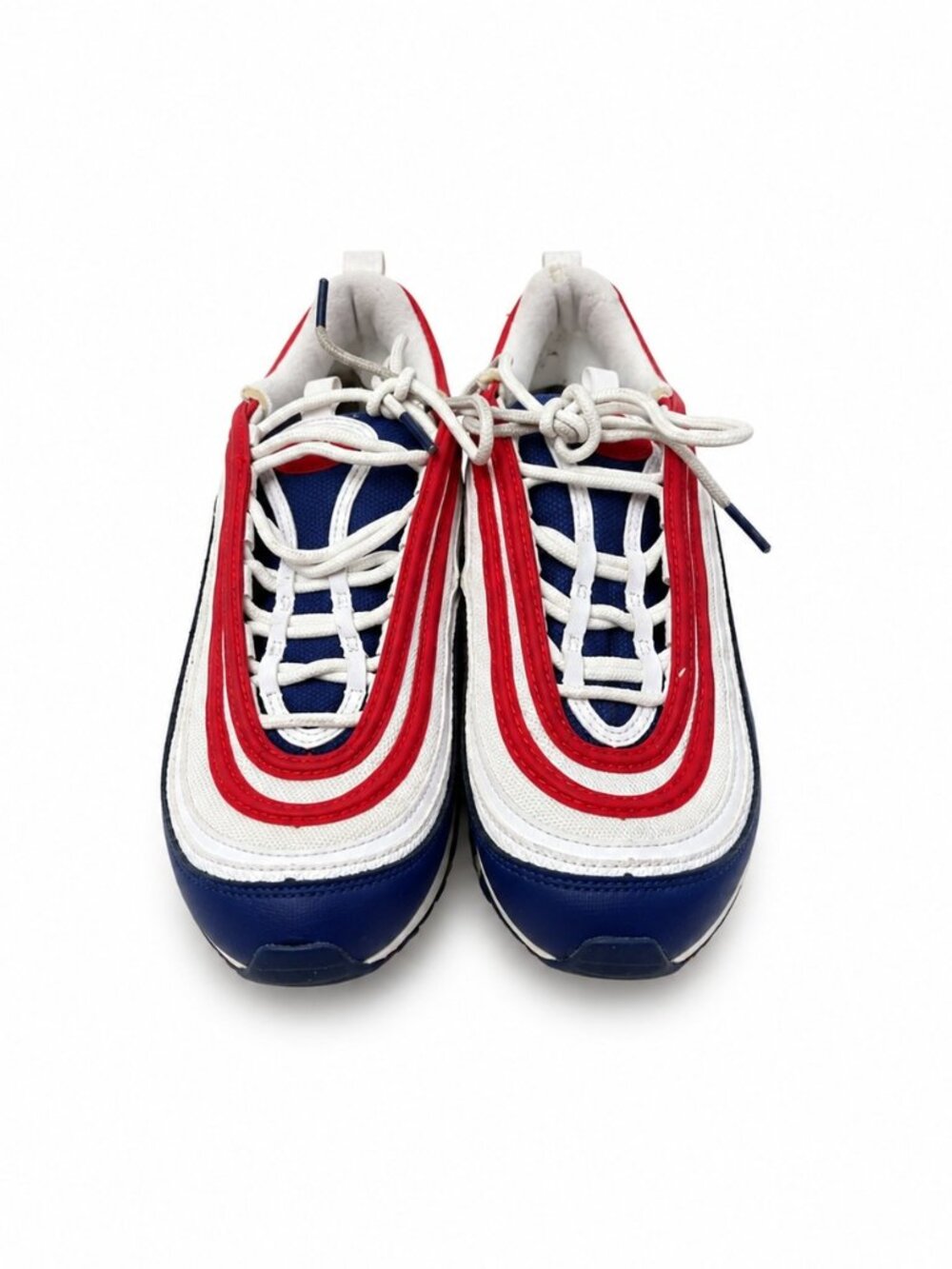 Men's Athletic Running Sneakers Casual Sport Shoes White Red Blue Size 6.5Y